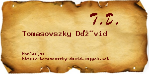 Tomasovszky Dávid névjegykártya