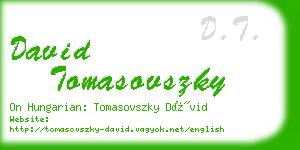 david tomasovszky business card